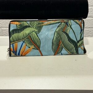 Tropical Leaf‎ Print zip up reusable bag